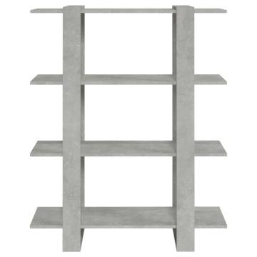 Book Cabinet/Room Divider - Concrete Grey 100x30x123.5 cm