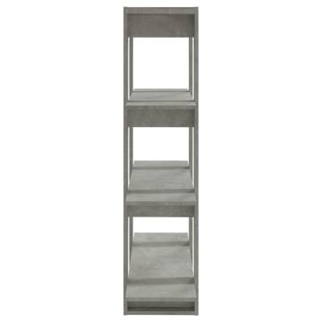 Book Cabinet/Room Divider - Concrete Grey 100x30x123.5 cm