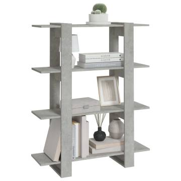 Book Cabinet/Room Divider - Concrete Grey 100x30x123.5 cm