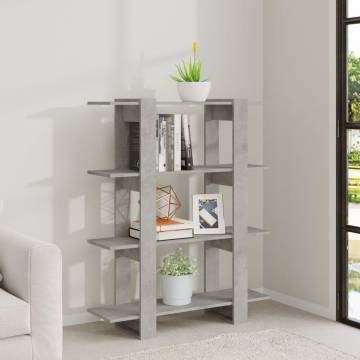 Book Cabinet/Room Divider - Concrete Grey 100x30x123.5 cm