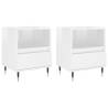 Trendy High Gloss White Bedside Cabinets - 2 pcs Set