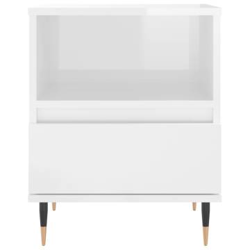 Trendy High Gloss White Bedside Cabinets - 2 pcs Set