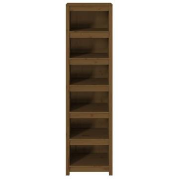 Book Cabinet Honey Brown | Solid Wood Pine 50x35x183 cm