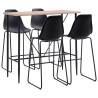 5 Piece Black Plastic Bar Set - Modern Design for Any Space