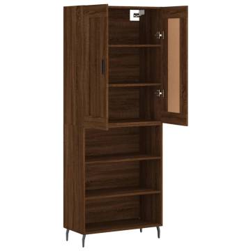 Stylish Highboard in Brown Oak | Engineered Wood Storage