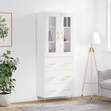 Elegant Highboard White 69.5x34x180 cm | HipoMarket UK