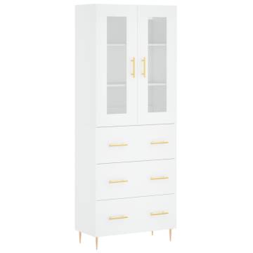 Elegant Highboard White 69.5x34x180 cm | HipoMarket UK