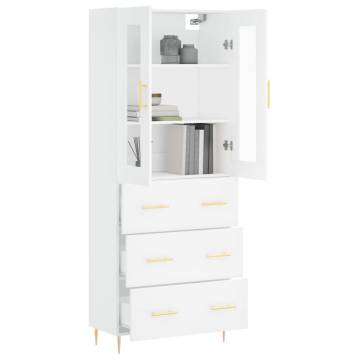 Elegant Highboard White 69.5x34x180 cm | HipoMarket UK