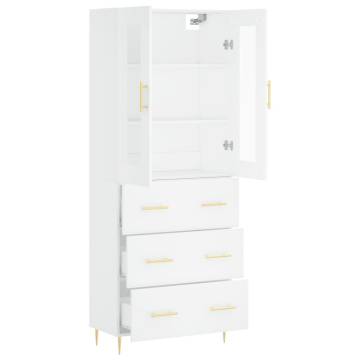 Elegant Highboard White 69.5x34x180 cm | HipoMarket UK