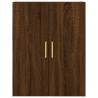 Stylish Highboard Brown Oak - 69.5x34x180 cm - Hipomarket