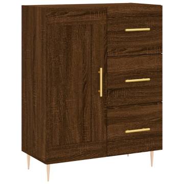 Stylish Highboard Brown Oak - 69.5x34x180 cm - Hipomarket