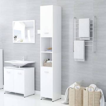 Stylish Bathroom Cabinet White 30x30x183.5 cm - HipoMarket