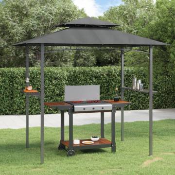 BBQ Gazebo with Side Shelves - Anthracite Steel 240x150 cm