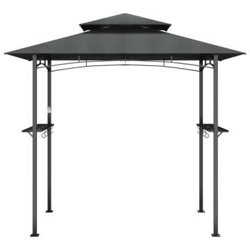 BBQ Gazebo with Side Shelves - Anthracite Steel 240x150 cm