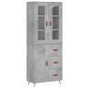 Highboard Concrete Grey - Stylish Storage Solution (69.5x34x180 cm)