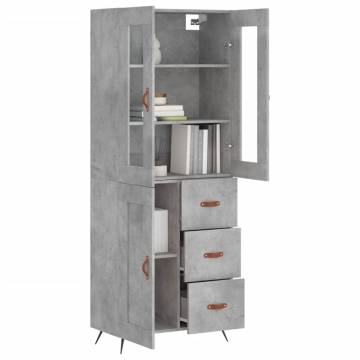 Highboard Concrete Grey - Stylish Storage Solution (69.5x34x180 cm)