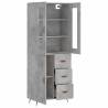 Highboard Concrete Grey - Stylish Storage Solution (69.5x34x180 cm)