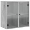 Elegant Grey Sonoma Wall Cabinet with Glass Doors - 68x37 cm