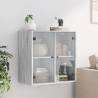 Elegant Grey Sonoma Wall Cabinet with Glass Doors - 68x37 cm