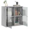 Elegant Grey Sonoma Wall Cabinet with Glass Doors - 68x37 cm