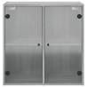 Elegant Grey Sonoma Wall Cabinet with Glass Doors - 68x37 cm