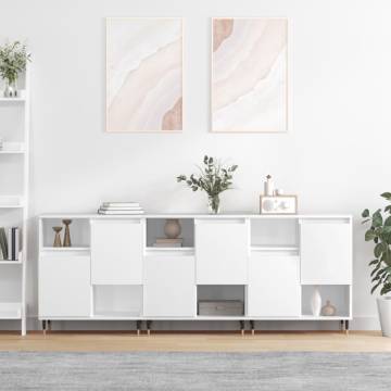 Elegant 3-Piece White Engineered Wood Sideboards | Hipo Market