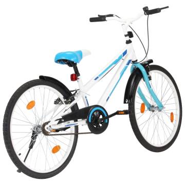 Stylish 24-inch Blue and White Kids Bike - Perfect Gift