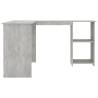 L-Shaped Corner Desk in Concrete Grey - Modern Office Style