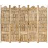 Elegant Hand Carved 5-Panel Room Divider | Mango Wood 200x165 cm