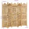 Elegant Hand Carved 5-Panel Room Divider | Mango Wood 200x165 cm