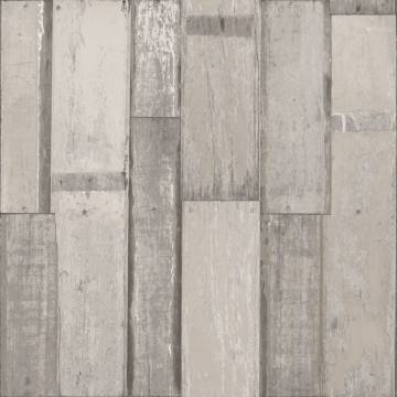 Noordwand Urban Friends & Coffee Wallpaper - Grey Brown Planks