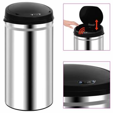 Automatic Sensor Dustbin 50L Stainless Steel - Touchless Waste Solutio