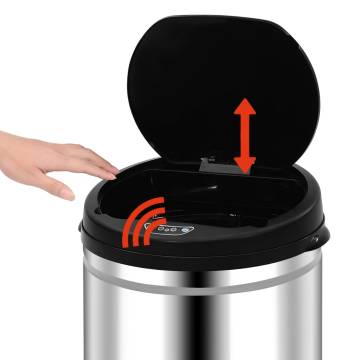 Automatic Sensor Dustbin 50L Stainless Steel - Touchless Waste Solutio