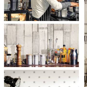 Noordwand Urban Friends & Coffee Wallpaper - Grey Brown Planks