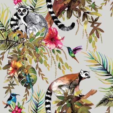 DUTCH WALLCOVERINGS Wallpaper Lemur Silver - Stylish Redecoration