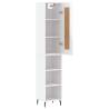 Stylish Highboard High Gloss White - 34.5x34x180 cm