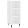 Stylish Highboard High Gloss White - 34.5x34x180 cm