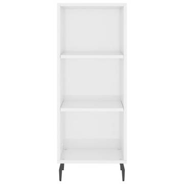 Stylish Highboard High Gloss White - 34.5x34x180 cm