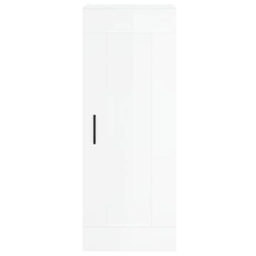 Stylish Highboard High Gloss White - 34.5x34x180 cm