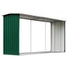 Garden Log Storage Shed - Galvanised Steel 330x92x153 cm Green