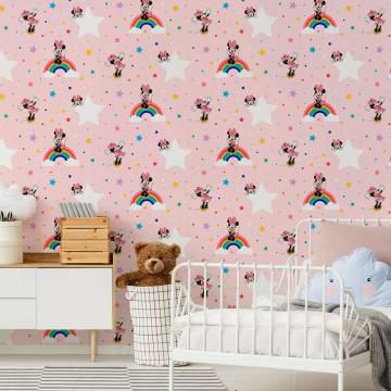 Noordwand Kids @ Home Rainbow Minnie Wallpaper - Pink