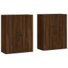 Elegant Wall Mounted Cabinets - 2 Pcs Brown Oak