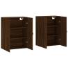 Elegant Wall Mounted Cabinets - 2 Pcs Brown Oak