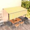 Manual Retractable Awning with Blind 5x3m Yellow&White Colour yellow and white Size 5 x 3 m Quantity in Package 1 