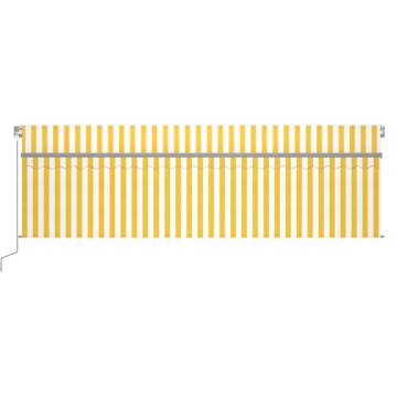 Manual Retractable Awning 5x3m Yellow & White | Hipo Market