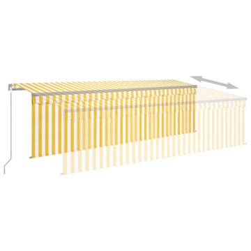 Manual Retractable Awning 5x3m Yellow & White | Hipo Market