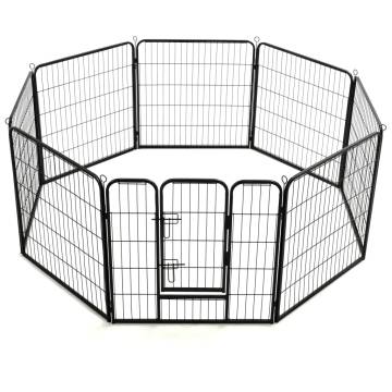 Dog Playpen 8 Panels Steel 80x80 cm - Safe & Versatile