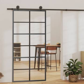 Sliding Door ESG Glass & Aluminium 90x205 cm Black | HipoMarket