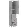 Elegant Highboard in Concrete Grey - 34.5x34x180 cm