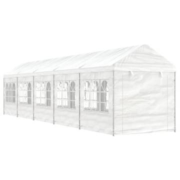 Gazebo with Roof White 11.15x2.28m - Durable Outdoor Shelter